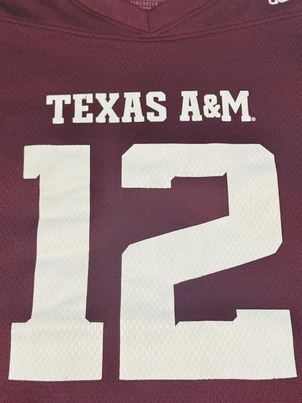 Adidas Texas A&M Aggies Youth M 11-12 Football Jersey Maroon #12